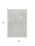 5' X 8' Gray And Ivory Geometric Washable Area Rug With UV Protection