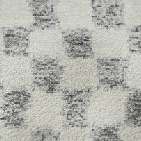 5' X 8' Gray And Ivory Geometric Washable Area Rug With UV Protection
