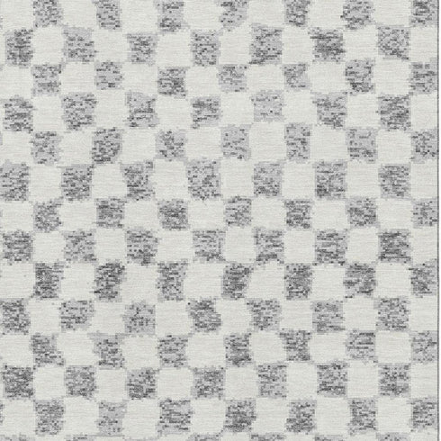 5' X 8' Gray And Ivory Geometric Washable Area Rug With UV Protection