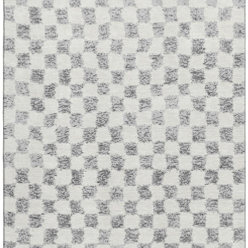 5' X 8' Gray And Ivory Geometric Washable Area Rug With UV Protection