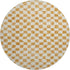 8' Orange And Ivory Geometric Washable Round Rug With UV Protection