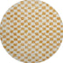 8' Orange And Ivory Geometric Washable Round Rug With UV Protection