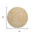 8' Orange And Ivory Geometric Washable Round Rug With UV Protection