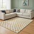 8' X 10' Orange And Ivory Geometric Washable Area Rug With UV Protection