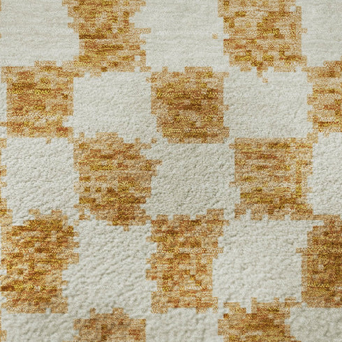 8' X 10' Orange And Ivory Geometric Washable Area Rug With UV Protection