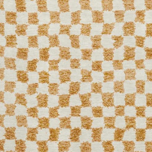 8' X 10' Orange And Ivory Geometric Washable Area Rug With UV Protection