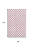 8' X 10' Pink And Ivory Geometric Washable Area Rug With UV Protection