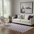 5' X 8' Purple And Ivory Geometric Washable Area Rug With UV Protection