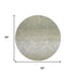 8' Beige Ivory And Taupe Damask Washable Round Rug With UV Protection