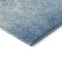 9' X 12' Denim Blue And Ivory Damask Washable Area Rug With UV Protection