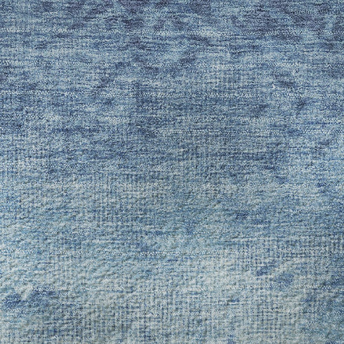 9' X 12' Denim Blue And Ivory Damask Washable Area Rug With UV Protection