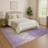 8' X 10' Purple And Ivory Damask Washable Area Rug With UV Protection