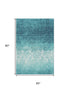 5' X 8' Teal And Ivory Damask Washable Area Rug With UV Protection