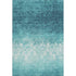 5' X 8' Teal And Ivory Damask Washable Area Rug With UV Protection