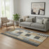 5' X 8' Black Gold And Ivory Geometric Washable Area Rug With UV Protection
