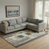 9' X 12' Black Gold And Ivory Geometric Washable Area Rug With UV Protection