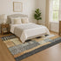 9' X 12' Black Gold And Ivory Geometric Washable Area Rug With UV Protection