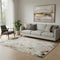 5' X 8' Brown Ivory And Gray Geometric Washable Area Rug With UV Protection