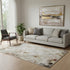5' X 8' Brown Ivory And Gray Geometric Washable Area Rug With UV Protection