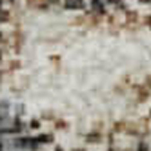 5' X 8' Brown Ivory And Gray Geometric Washable Area Rug With UV Protection
