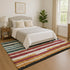 9' X 12' Black Blue And Copper Striped Washable Area Rug With UV Protection