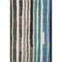 5' X 8' Brown Teal And Ivory Striped Washable Area Rug With UV Protection