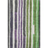 5' X 8' Gray Purple And Green Striped Washable Area Rug With UV Protection