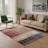 5' X 8' Beige Red And Blue Striped Washable Area Rug With UV Protection