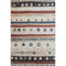 5' X 8' Beige Rust And Navy Blue Striped Washable Area Rug With UV Protection
