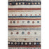 8' X 10' Beige Rust And Navy Blue Striped Washable Area Rug With UV Protection