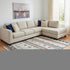 8' X 10' Copper Ivory And Denim Blue Striped Washable Area Rug With UV Protection