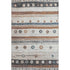 8' X 10' Copper Ivory And Denim Blue Striped Washable Area Rug With UV Protection