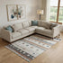 9' X 12' Copper Ivory And Denim Blue Striped Washable Area Rug With UV Protection