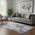5' X 8' Lavender Olive Green And Ivory Abstract Washable Area Rug With UV Protection