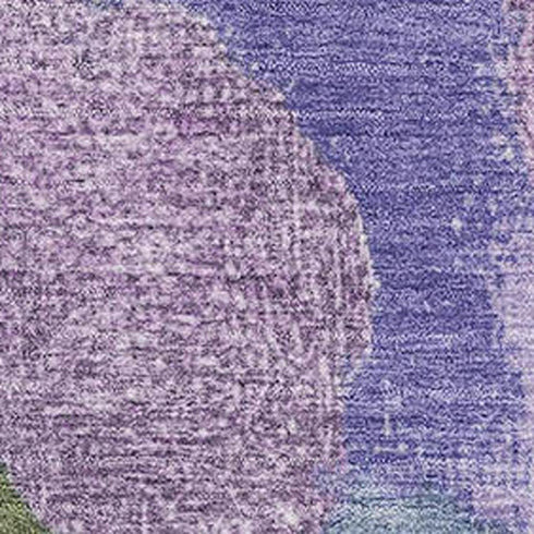 5' X 8' Lavender Olive Green And Ivory Abstract Washable Area Rug With UV Protection