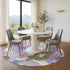 8' Lavender Olive Green And Ivory Abstract Washable Round Rug With UV Protection