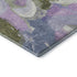 8' Lavender Olive Green And Ivory Abstract Washable Round Rug With UV Protection