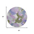 8' Lavender Olive Green And Ivory Abstract Washable Round Rug With UV Protection
