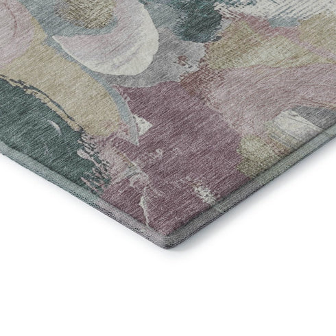 8' X 10' Mauve Beige And Blush Abstract Washable Area Rug With UV Protection