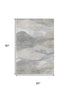 5' X 8' Beige Gray And Ivory Abstract Washable Area Rug With UV Protection
