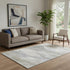5' X 8' Beige Gray And Ivory Abstract Washable Area Rug With UV Protection