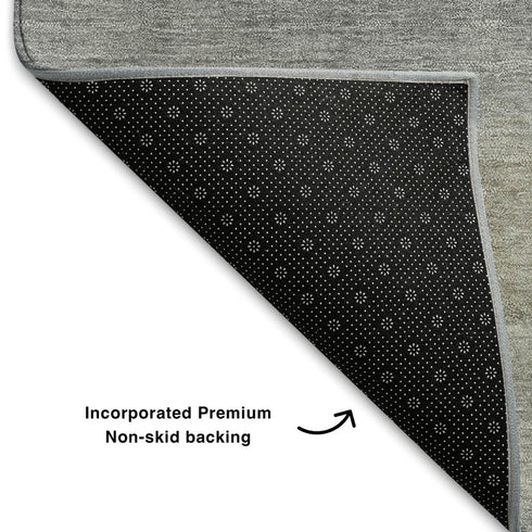 5' X 8' Beige Gray And Ivory Abstract Washable Area Rug With UV Protection