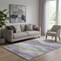 5' X 8' Purple Sage And Gray Abstract Washable Area Rug With UV Protection