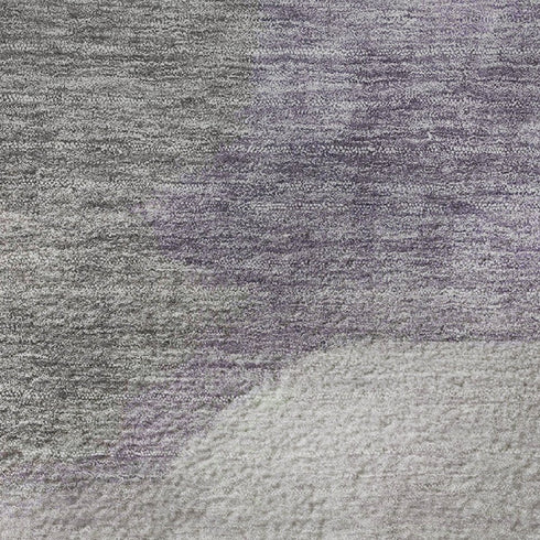 5' X 8' Purple Sage And Gray Abstract Washable Area Rug With UV Protection
