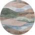 8' Salmon Emerald And Ivory Abstract Washable Round Rug With UV Protection