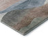 8' Salmon Emerald And Ivory Abstract Washable Round Rug With UV Protection