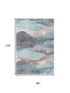 8' X 10' Teal Beige And Ivory Abstract Washable Area Rug With UV Protection