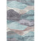 8' X 10' Teal Beige And Ivory Abstract Washable Area Rug With UV Protection