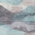 8' X 10' Teal Beige And Ivory Abstract Washable Area Rug With UV Protection