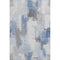 5' X 8' Denim Blue Gray And Ivory Abstract Washable Area Rug With UV Protection